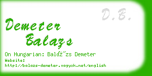 demeter balazs business card